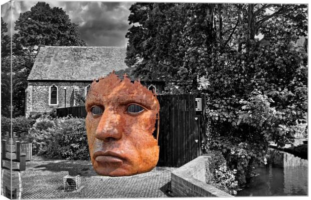 Bulkhead Statue, Canterbury Canvas Print by Darren Galpin