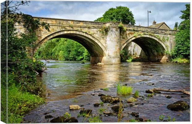 The Green Bridge and River Swale, Richmond Canvas Print by Darren Galpin