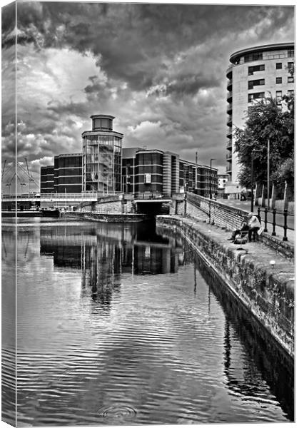 Royal Armouries from Aire and Calder Navigation Canvas Print by Darren Galpin
