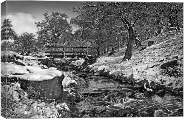 Burbage Brook in Winter  Canvas Print by Darren Galpin