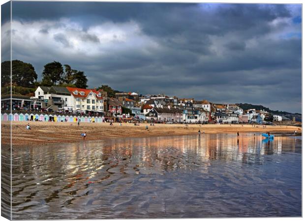 Lyme Regis Beach Reflections, Dorset Canvas Print by Darren Galpin
