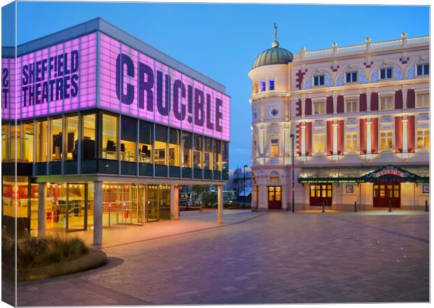 Crucible & Lyceum Theatres, Sheffield   Canvas Print by Darren Galpin
