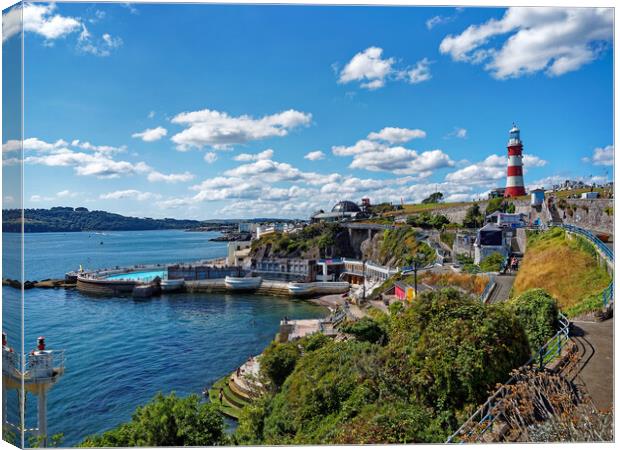 Plymouth Hoe and Waterfront  Canvas Print by Darren Galpin