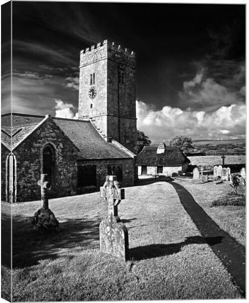 Church of St Peter, Buckland in the Moor Canvas Print by Darren Galpin