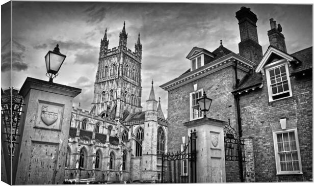 Entrance to Gloucester Cathedral  Canvas Print by Darren Galpin