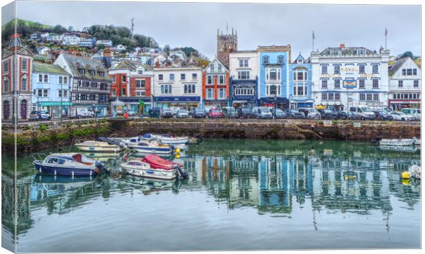 Dartmouth Harbour and Quay. Canvas Print by Darren Galpin