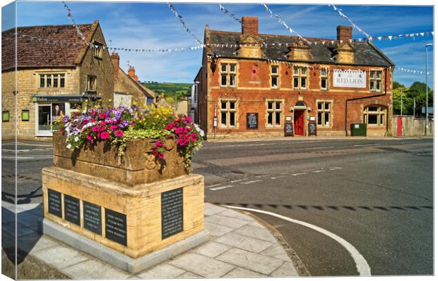 Beaminster Square and Red Lion Canvas Print by Darren Galpin