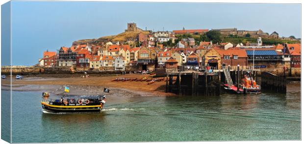 Whitby Harbour Panorama Canvas Print by Darren Galpin