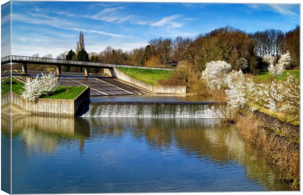 Worsbrough Dam and River Dove Canvas Print by Darren Galpin