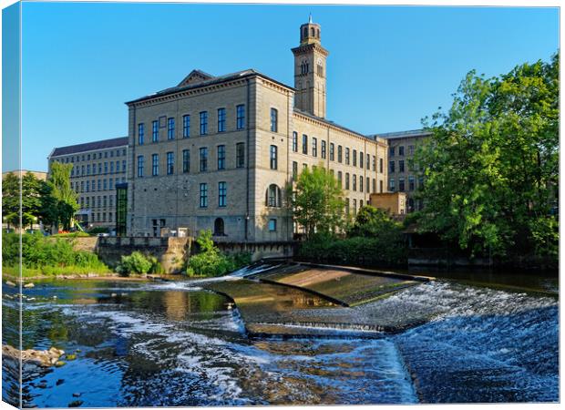 New Mill and River Aire, Saltaire Canvas Print by Darren Galpin