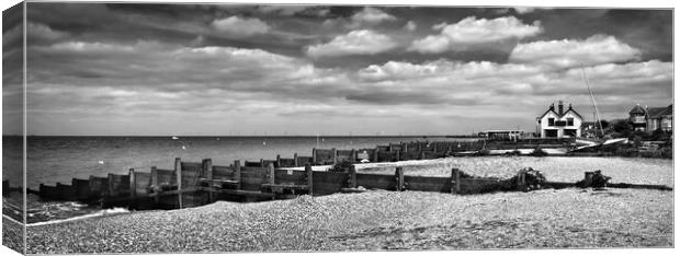 Whitstable Beach Panorama Canvas Print by Darren Galpin