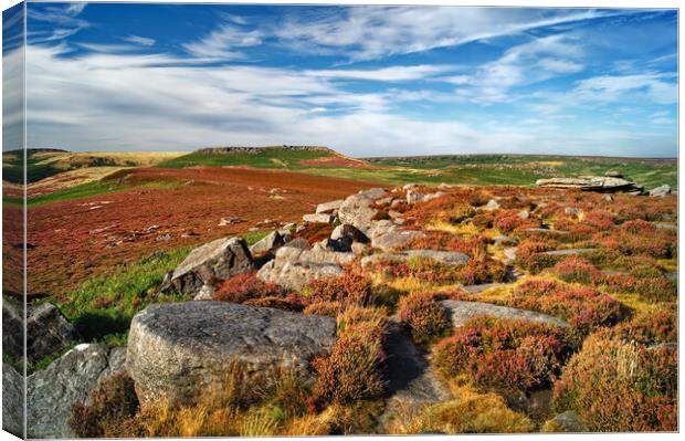 View from Over Owler Tor   Canvas Print by Darren Galpin