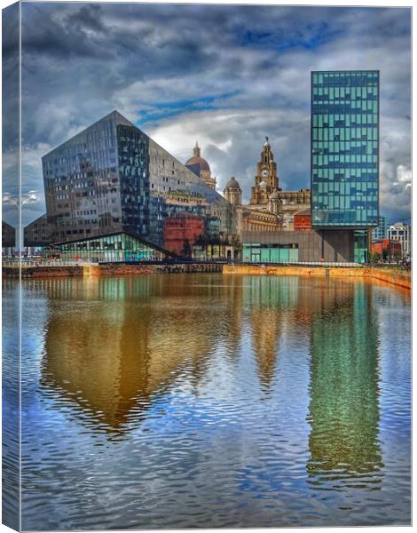 Canning Dock Reflections, Liverpool  Canvas Print by Darren Galpin