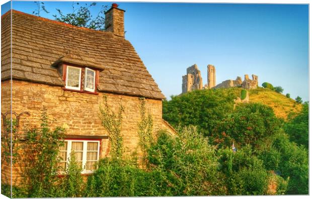 Corfe Castle  Canvas Print by Darren Galpin