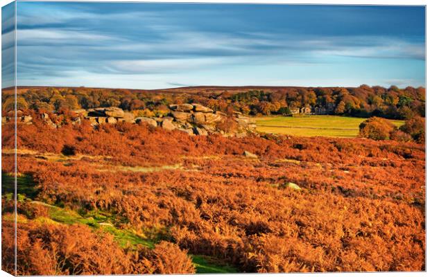 Owler Tor and Longshaw Canvas Print by Darren Galpin