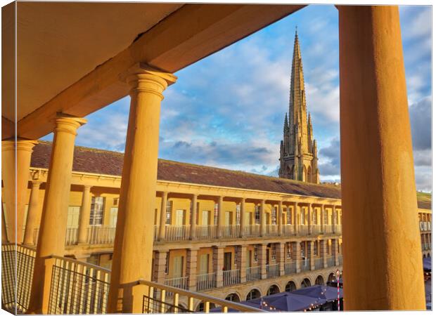 Halifax Piece Hall and Square Church Spire Canvas Print by Darren Galpin