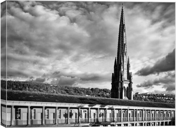 Halifax Piece Hall and Square Church Spire  Canvas Print by Darren Galpin