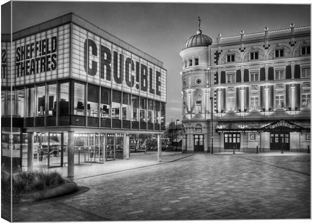 Crucible & Lyceum Theatres, Sheffield    Canvas Print by Darren Galpin