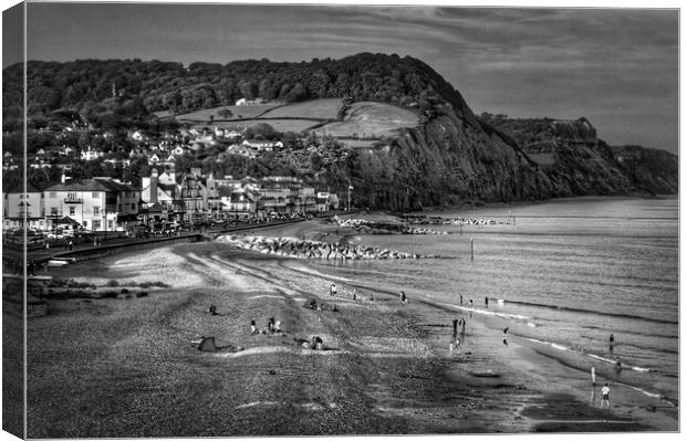 Sidmouth Seafront and Beach   Canvas Print by Darren Galpin