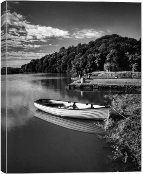 Boat Moored at Cotehelle Quay Canvas Print by Darren Galpin