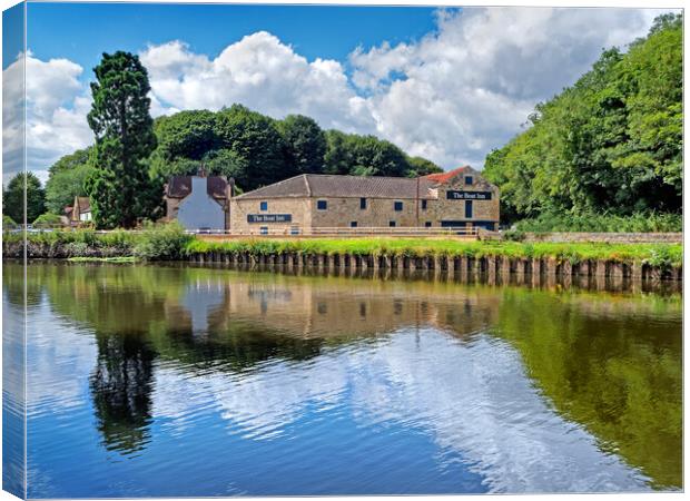 Sprotbrough Canal and The Boat Inn Canvas Print by Darren Galpin