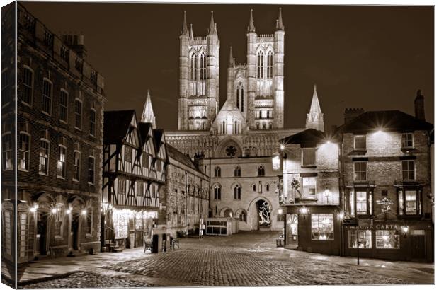 Lincoln Cathedral and Castle Square Canvas Print by Darren Galpin