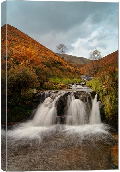 Peak District,Fair Brook Waterfalls Canvas Print by Darren Galpin
