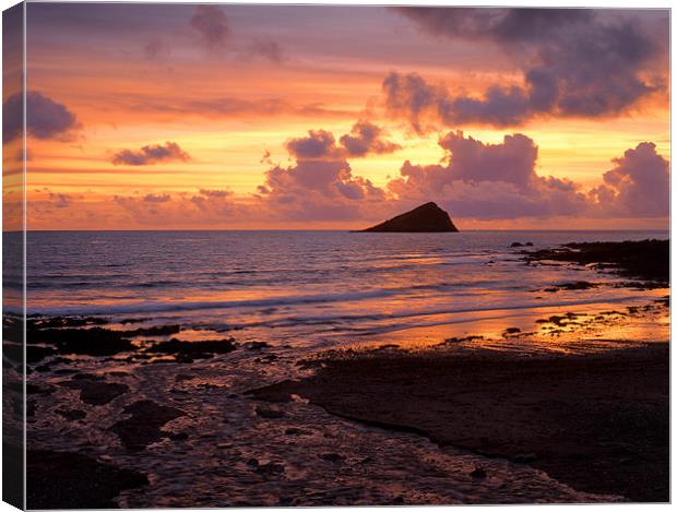 Wembury Bay Sunset Canvas Print by Darren Galpin