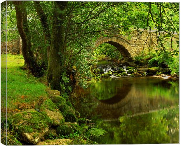 River Bovey at North Bovey,Dartmoor Canvas Print by Darren Galpin