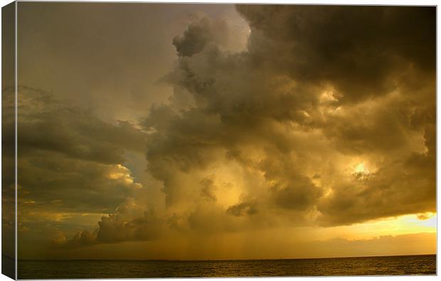 Thunder Storm forming over Manila Bay Canvas Print by Darren Galpin