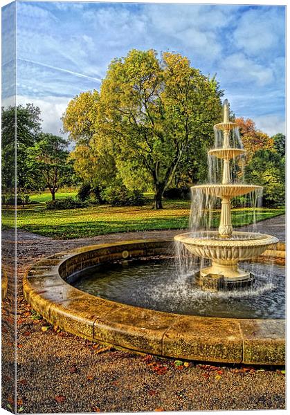 Sheffield Botanical Gardens Fountain Canvas Print by Darren Galpin