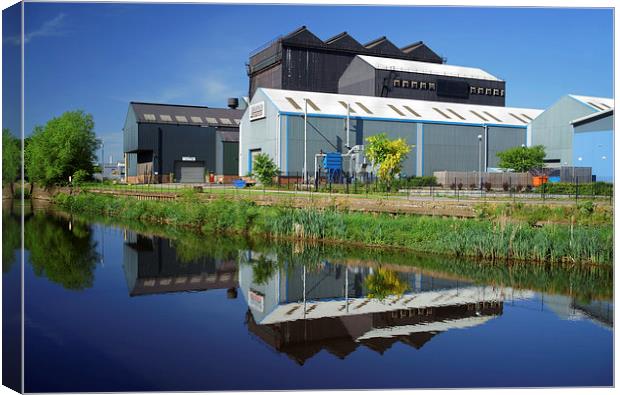 Reflections of Industry, River Don, Sheffield Canvas Print by Darren Galpin