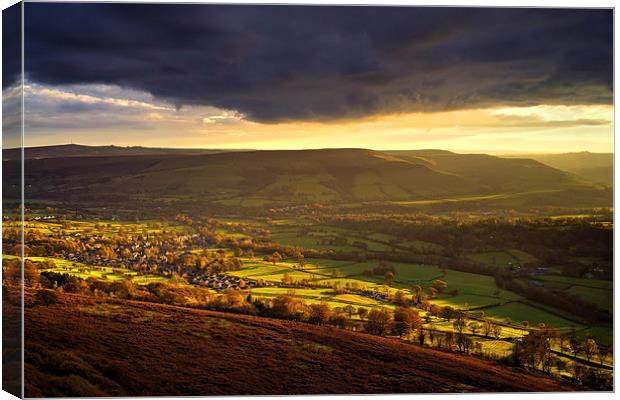 Evening Light over Bamford   Canvas Print by Darren Galpin