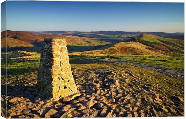 View from Mam Tor Summit  Canvas Print by Darren Galpin