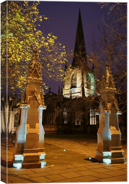 Sheffield Cathedral at Night  Canvas Print by Darren Galpin