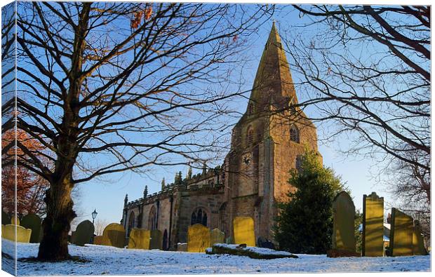 The Church of St Peter, Hope, Derbyshire  Canvas Print by Darren Galpin
