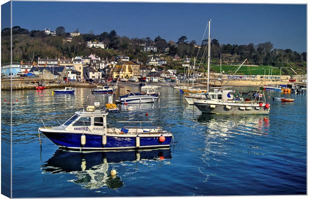 Lyme Regis Harbour Reflections Canvas Print by Darren Galpin