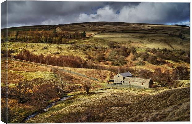 Blackden Barn and Woodlands Valley  Canvas Print by Darren Galpin
