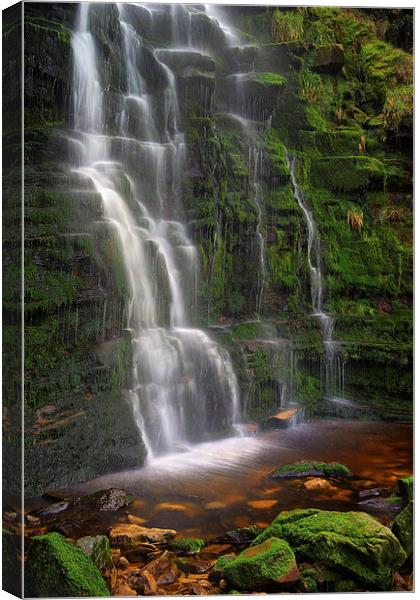 Middle Black Clough Waterfall Canvas Print by Darren Galpin