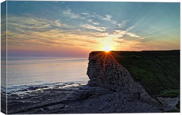 Sunset over Nash Point  Canvas Print by Darren Galpin