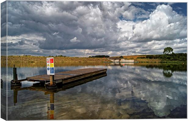 Ulley Jetty and Storm Clouds  Canvas Print by Darren Galpin
