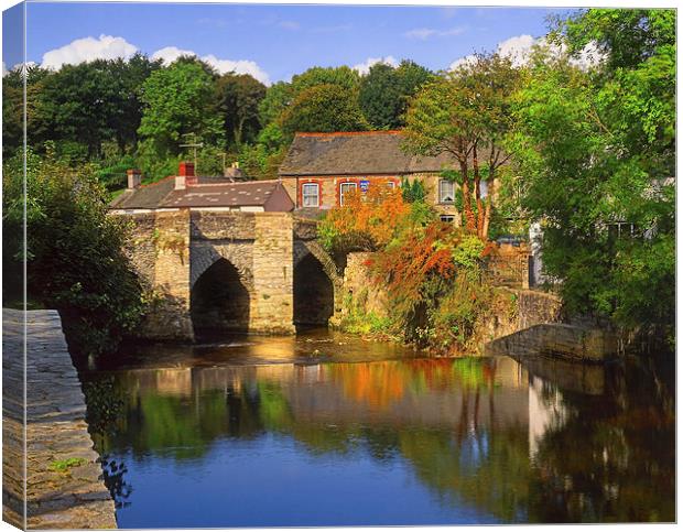 Horrabridge and River Walkham Canvas Print by Darren Galpin