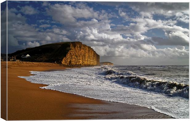 Stormy day at West Bay Canvas Print by Darren Galpin