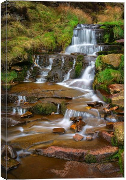 Nether North Grain Waterfalls                      Canvas Print by Darren Galpin