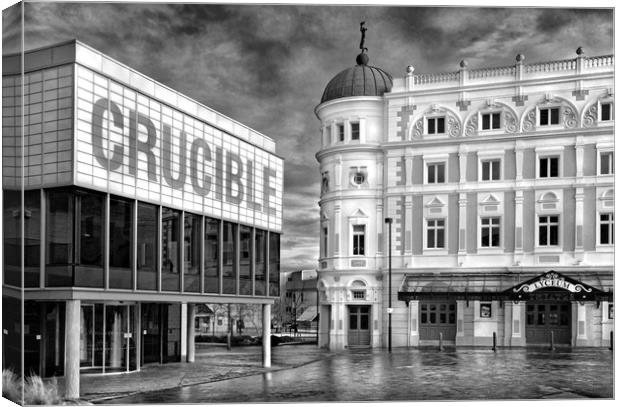 Crucible & Lyceum Theatres, Sheffield              Canvas Print by Darren Galpin