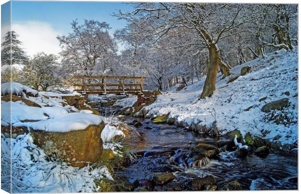 Burbage Brook in Winter                       Canvas Print by Darren Galpin