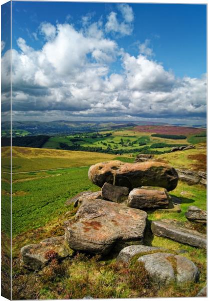 Hope Valley from Stanage Edge                      Canvas Print by Darren Galpin