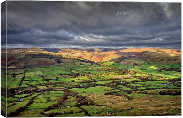 Last Light over the Vale of Edale                  Canvas Print by Darren Galpin