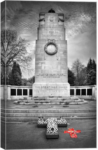War Memorial,Clifton Park,Rotherham                Canvas Print by Darren Galpin