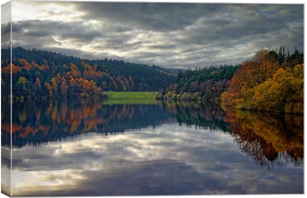 Rivelin Dams Reflections                           Canvas Print by Darren Galpin